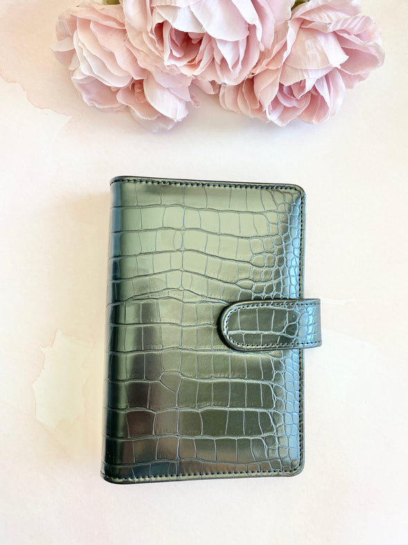 Croco Faux Leather Ring Planner