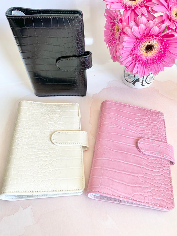 Croco Faux Leather Ring Planner
