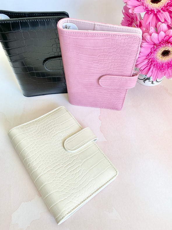 Croco Faux Leather Ring Planner