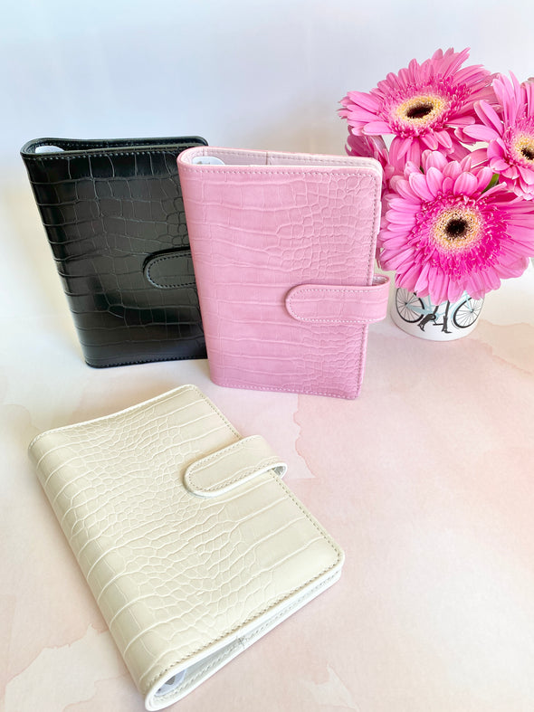 Croco Faux Leather Ring Planner