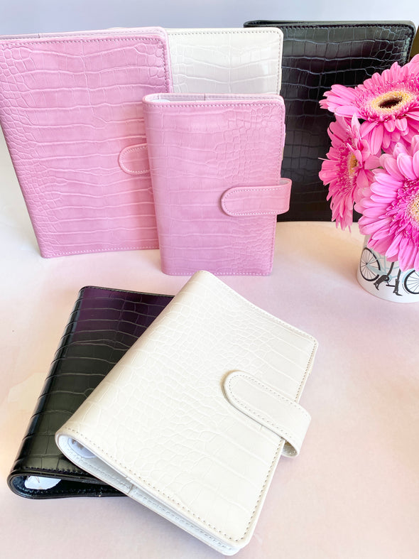 Croco Faux Leather Ring Planner