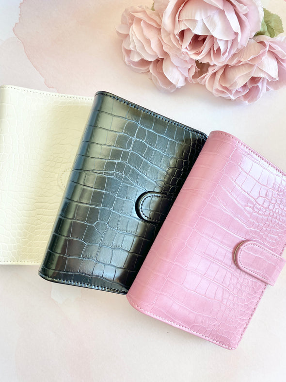 Croco Faux Leather Ring Planner
