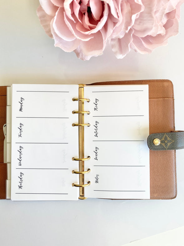 Minimalist Planner Weekly Inserts