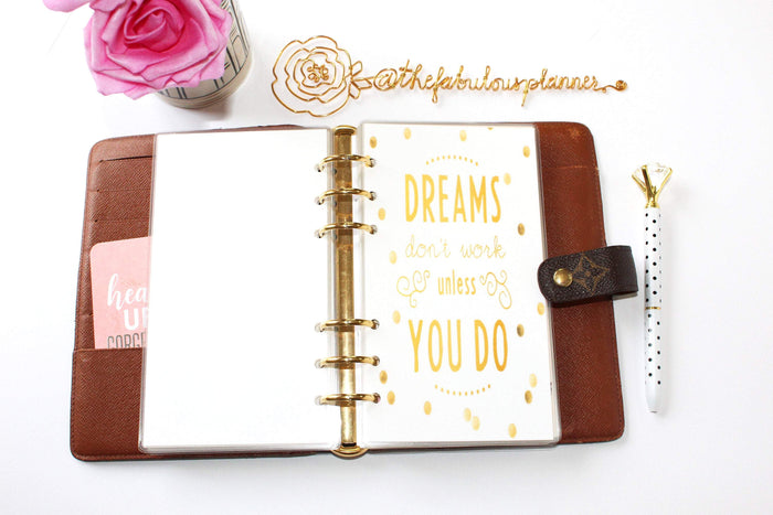 Dreams don't work unless you do Planner Dashboard