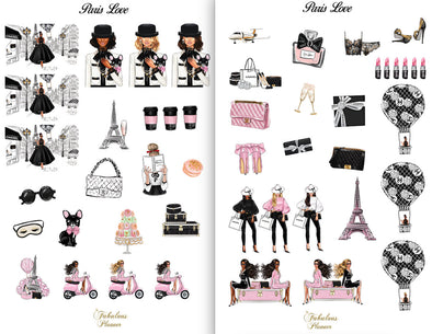 Paris Love Cute Matte Planner Stickers