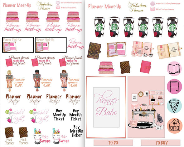Planner Meet Up Stickers - 2 Sheets