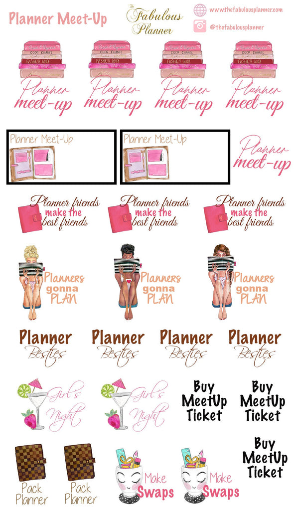 Planner Meet Up Stickers - 2 Sheets