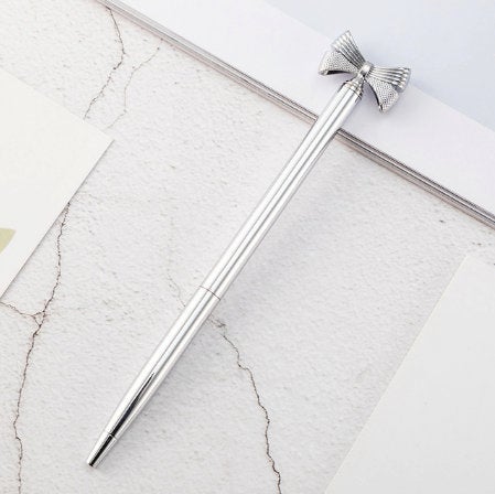 Rose Gold Bow Pen