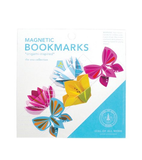 Set of 5 Flower and Butterfly Magnetic Bookmarks