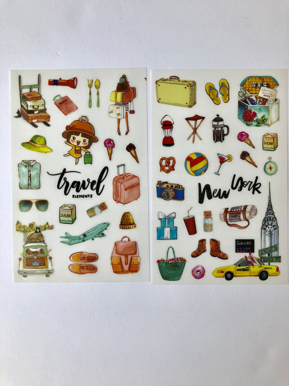 Set of 6 Travel Stickers