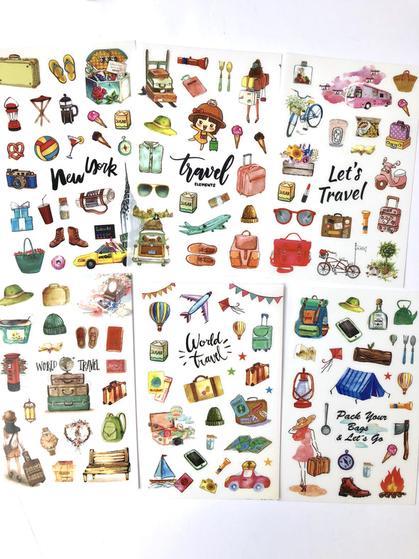 Set of 6 Travel Stickers