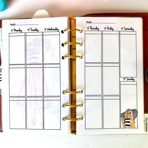 Spring Time Vertical Weekly Planner Inserts