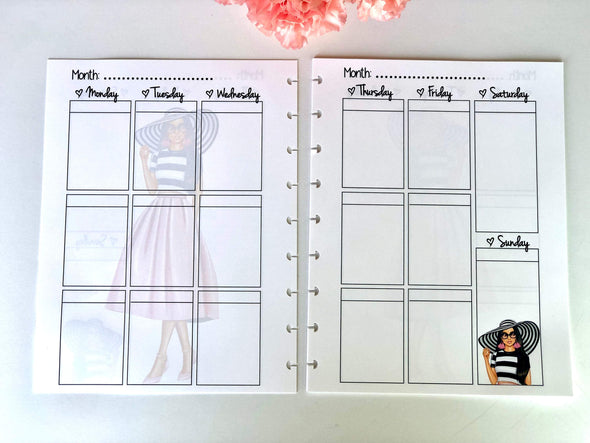 Spring Time Vertical Weekly Planner Inserts