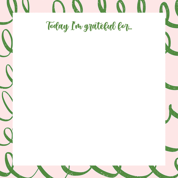 Pink and Green Gratefulness Sticky Notes Notepad