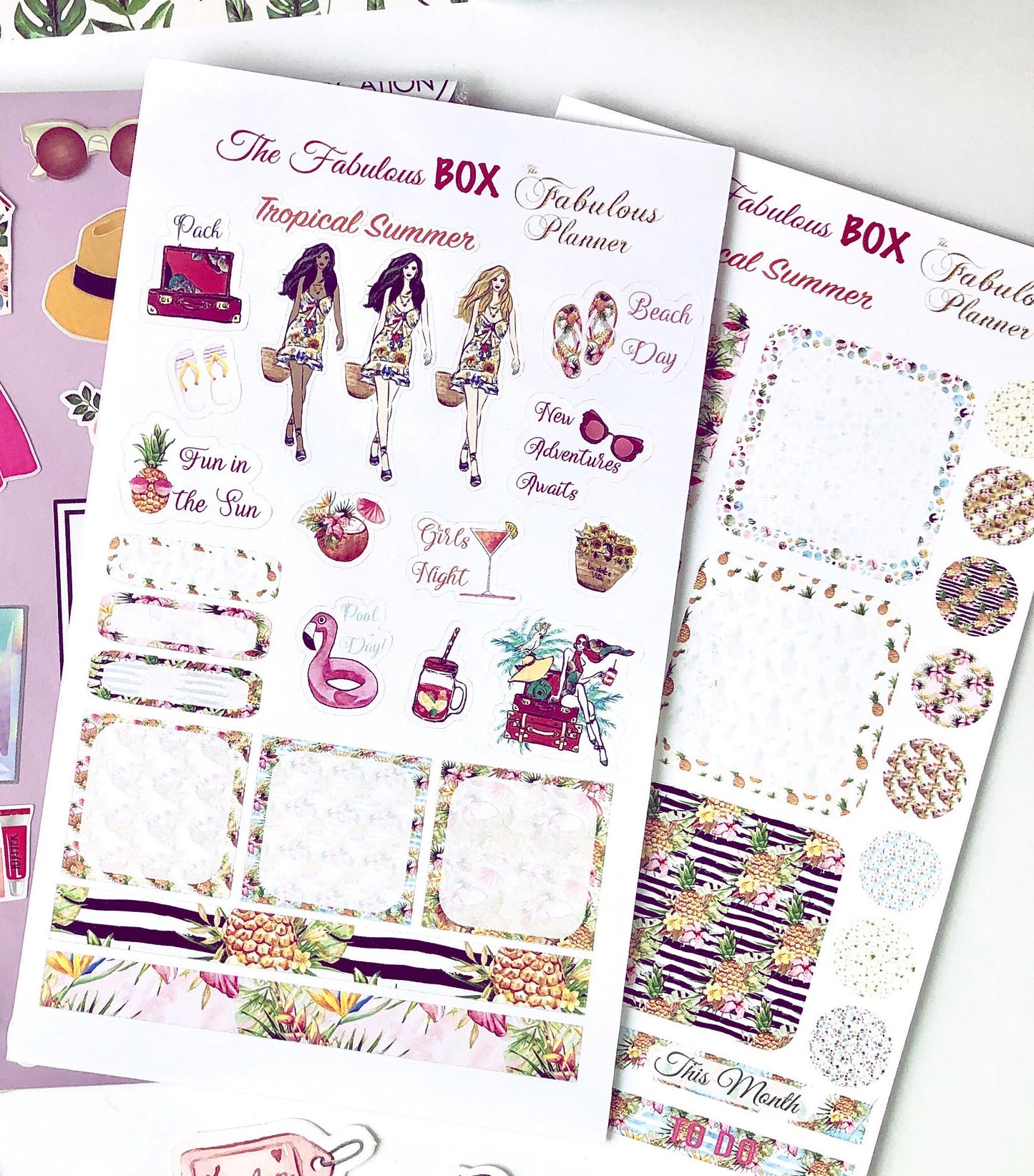 Tropical Summer Planner Matte Stickers