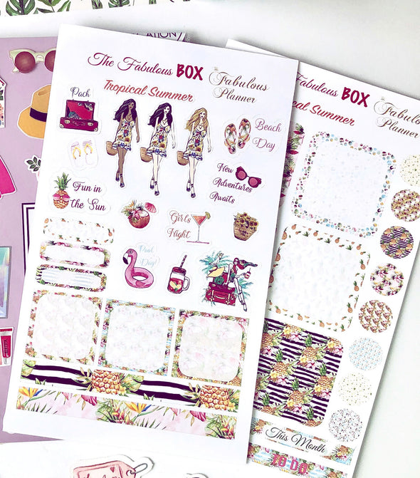 Tropical Summer Planner Matte Stickers