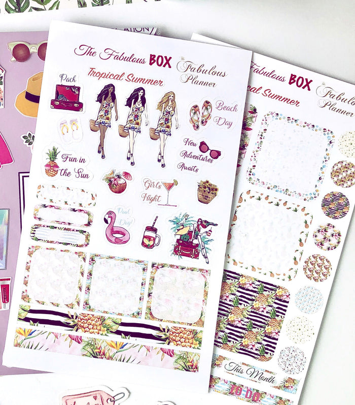 Tropical Summer Planner Matte Stickers