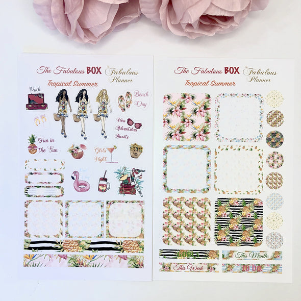 Tropical Summer Planner Matte Stickers