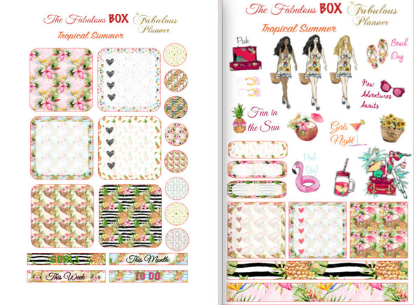 Tropical Summer Planner Matte Stickers