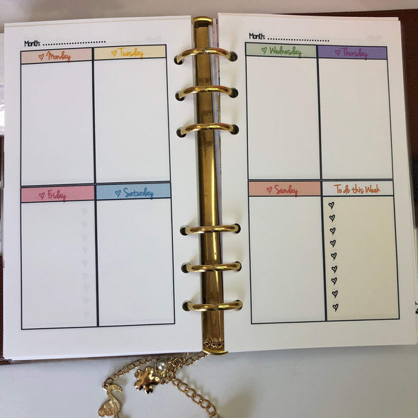 City Girls Week on 2 pages Planner Inserts